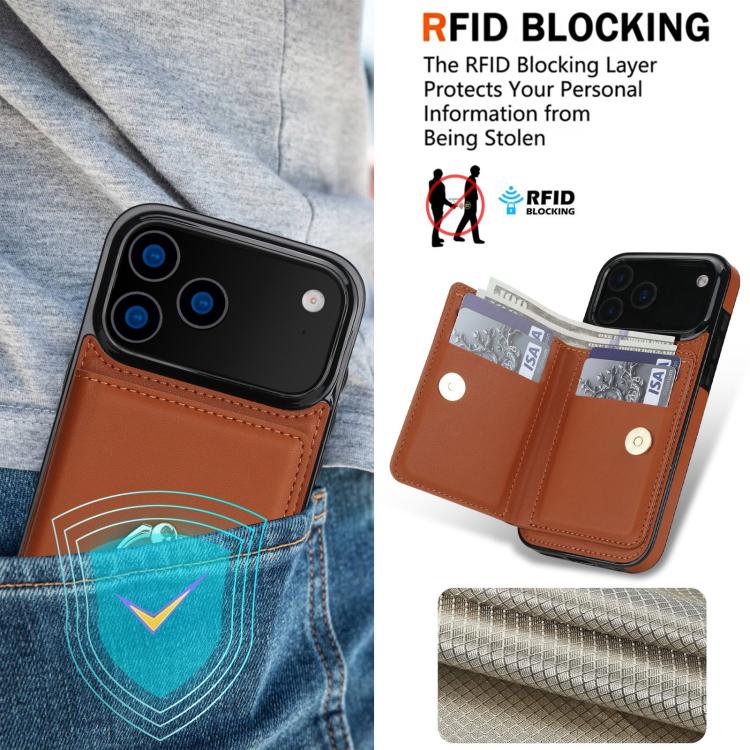 For iPhone 17 Pro Max RFID Anti-theft Card Ring Holder Phone Case
