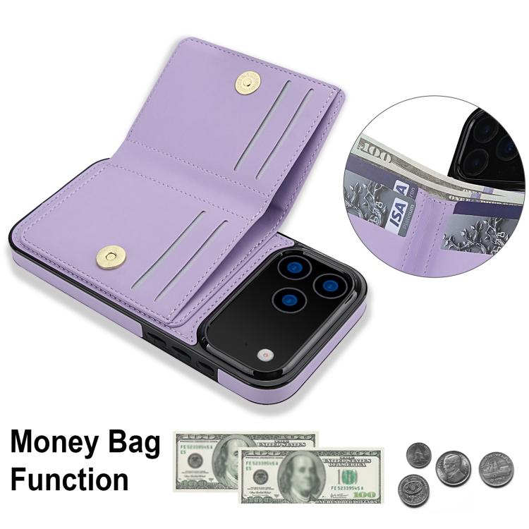 For iPhone 17 Pro RFID Anti-theft Card Ring Holder Phone Case