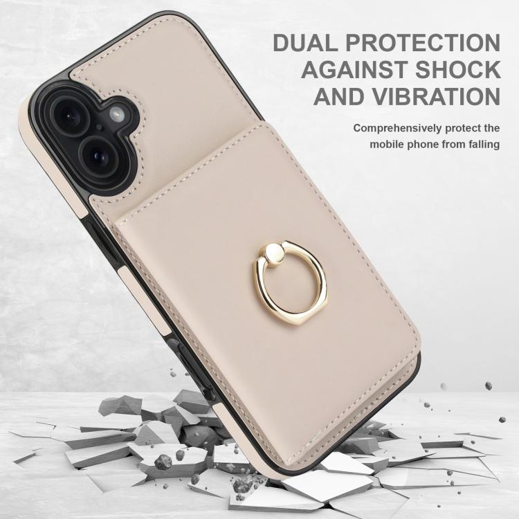 For iPhone 17 RFID Anti-theft Card Ring Holder Phone Case