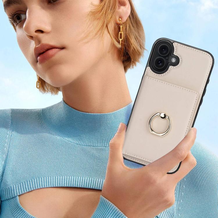 For iPhone 17 RFID Anti-theft Card Ring Holder Phone Case