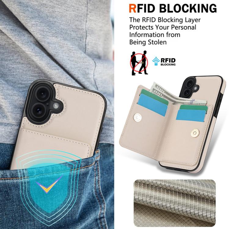 For iPhone 17 RFID Anti-theft Card Ring Holder Phone Case