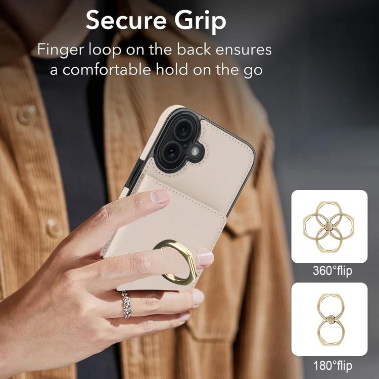 For iPhone 17 RFID Anti-theft Card Ring Holder Phone Case