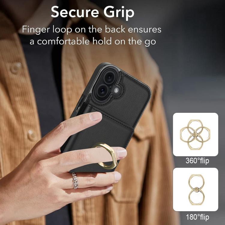 For iPhone 17 RFID Anti-theft Card Ring Holder Phone Case