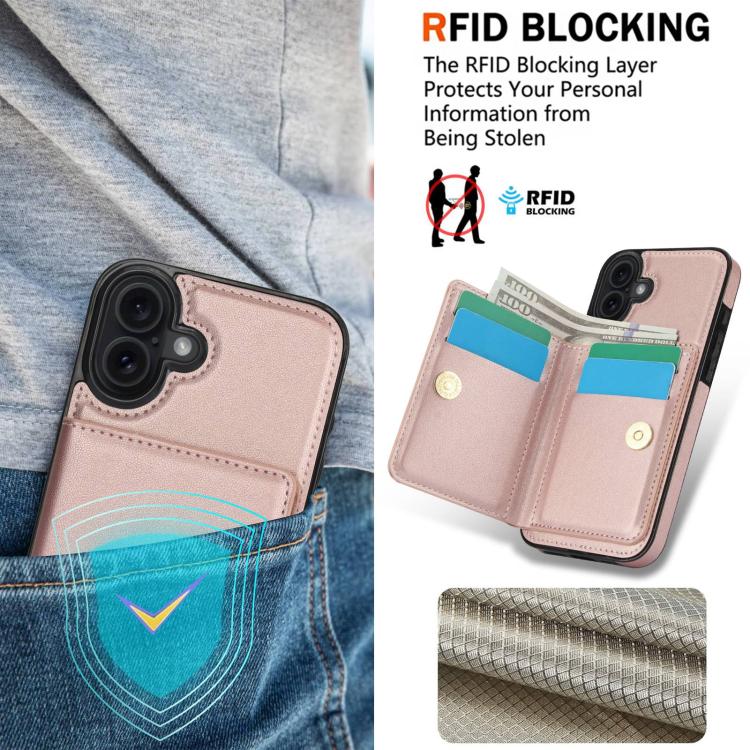 For iPhone 17 RFID Anti-theft Card Ring Holder Phone Case