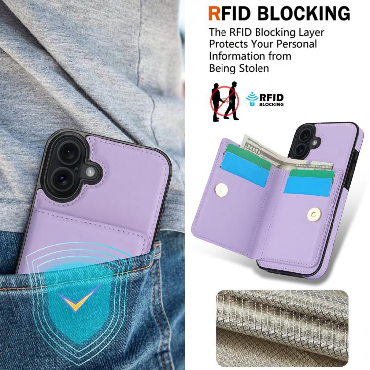 For iPhone 17 RFID Anti-theft Card Ring Holder Phone Case