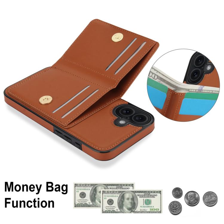 For iPhone 17 RFID Anti-theft Card Ring Holder Phone Case