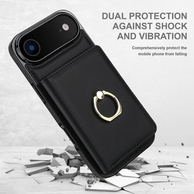 For iPhone Air RFID Anti-theft Card Ring Holder Phone Case