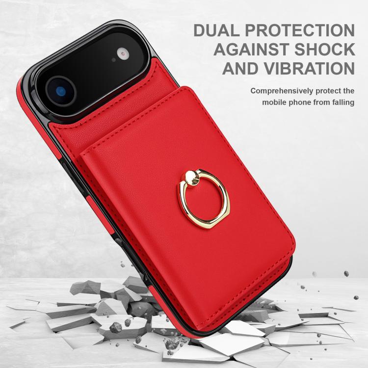 For iPhone Air RFID Anti-theft Card Ring Holder Phone Case