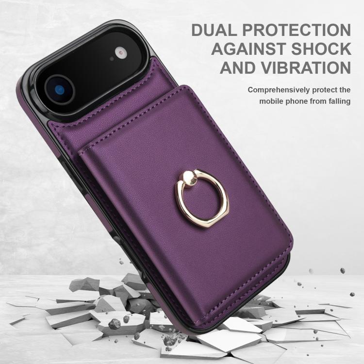 For iPhone Air RFID Anti-theft Card Ring Holder Phone Case