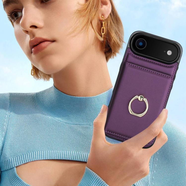For iPhone Air RFID Anti-theft Card Ring Holder Phone Case