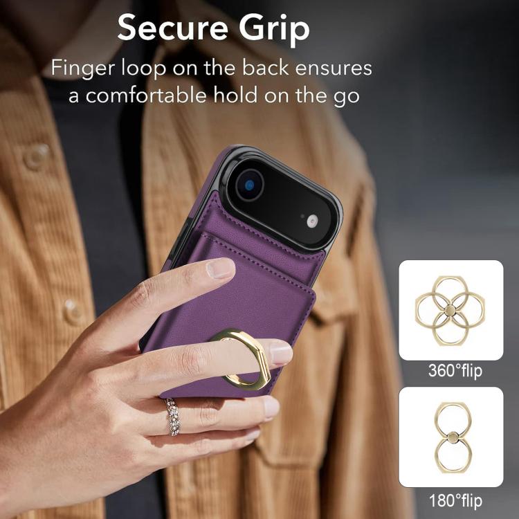 For iPhone Air RFID Anti-theft Card Ring Holder Phone Case