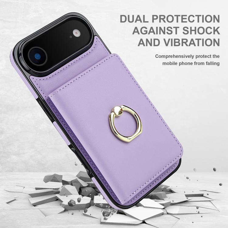 For iPhone Air RFID Anti-theft Card Ring Holder Phone Case