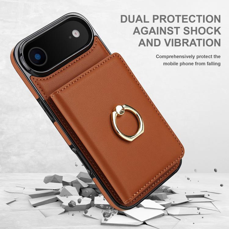 For iPhone Air RFID Anti-theft Card Ring Holder Phone Case