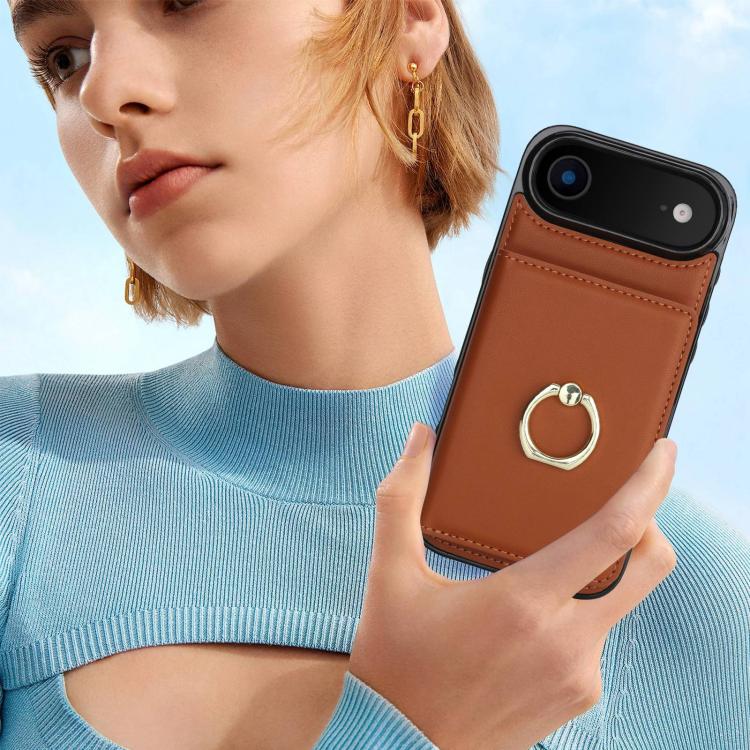 For iPhone Air RFID Anti-theft Card Ring Holder Phone Case
