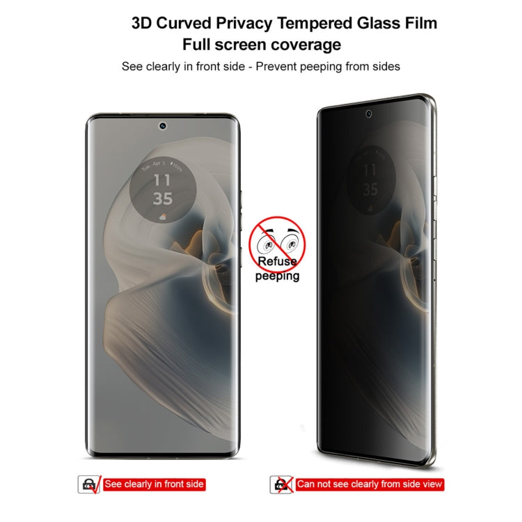 For Motorola Edge 50 Ultra imak 3D Curved HD Full Screen Anti-spy Tempered Glass Protective Film