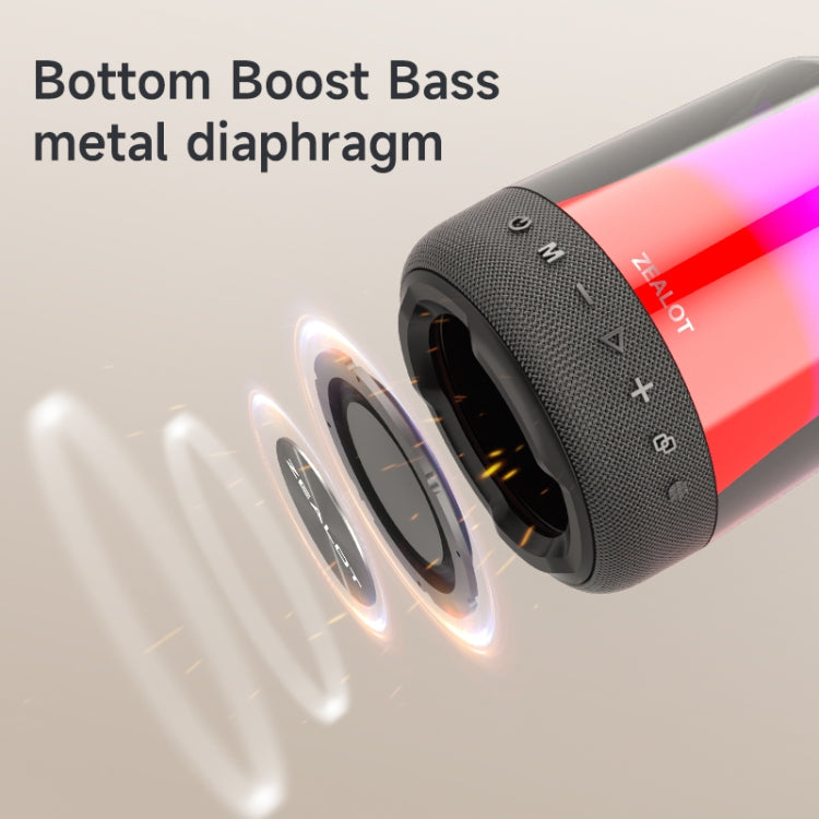 Zealot S66M RGB Rhythmic Light Karaoke Wireless Speaker, Style:Single Mic - Black