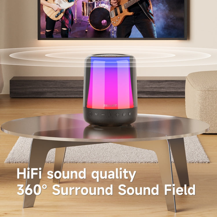 Zealot S66M RGB Rhythmic Light Karaoke Wireless Speaker, Style:Single Mic - Black