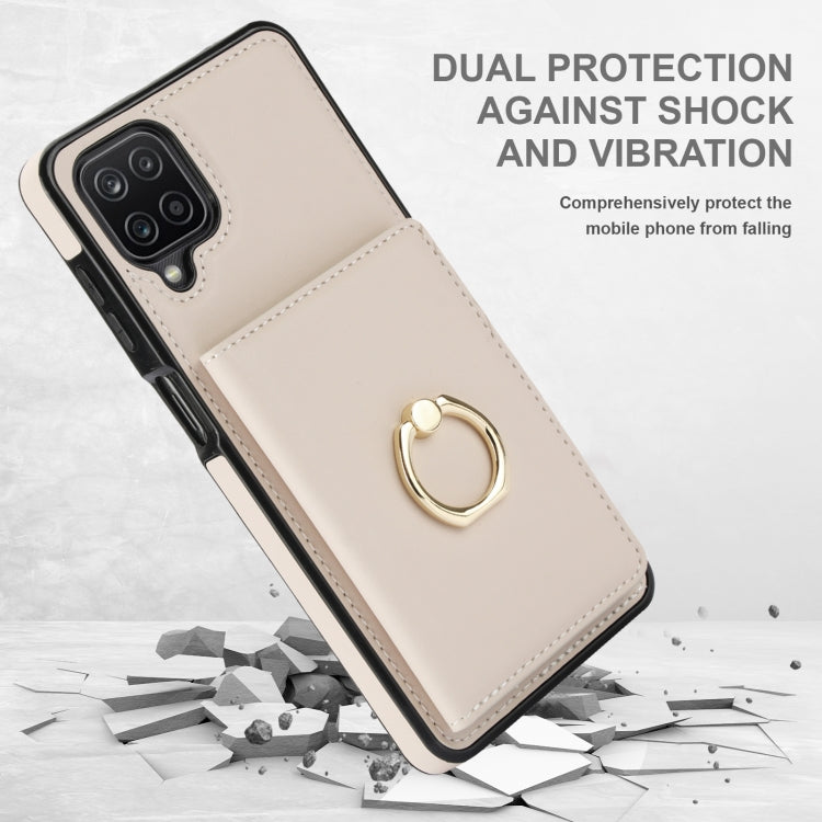 For Samsung Galaxy A12 RFID Anti-theft Card Ring Holder Phone Case