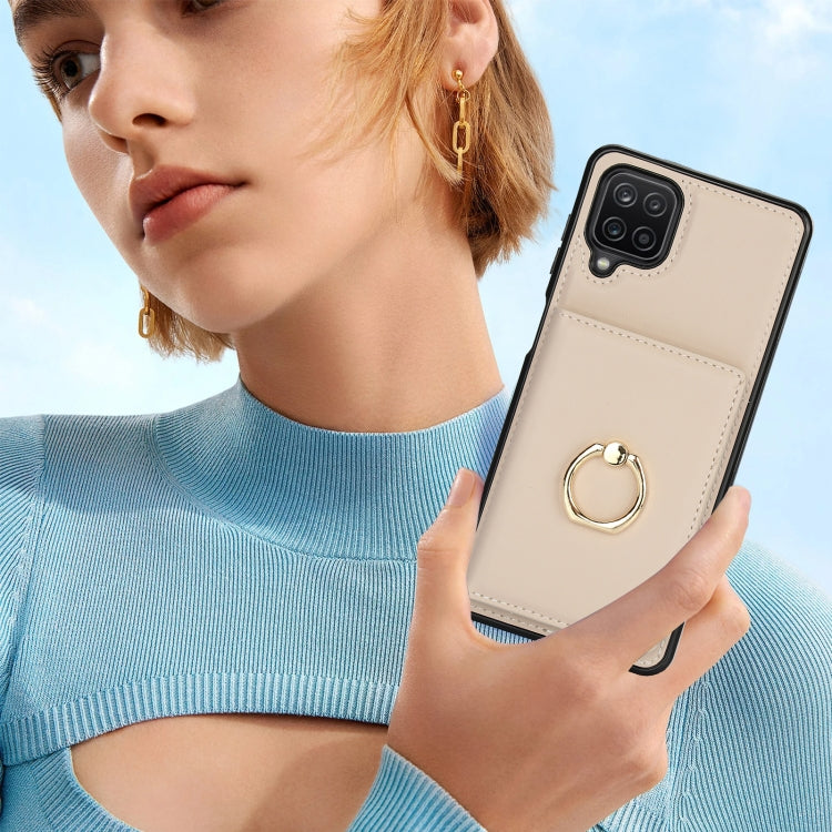 For Samsung Galaxy A12 RFID Anti-theft Card Ring Holder Phone Case