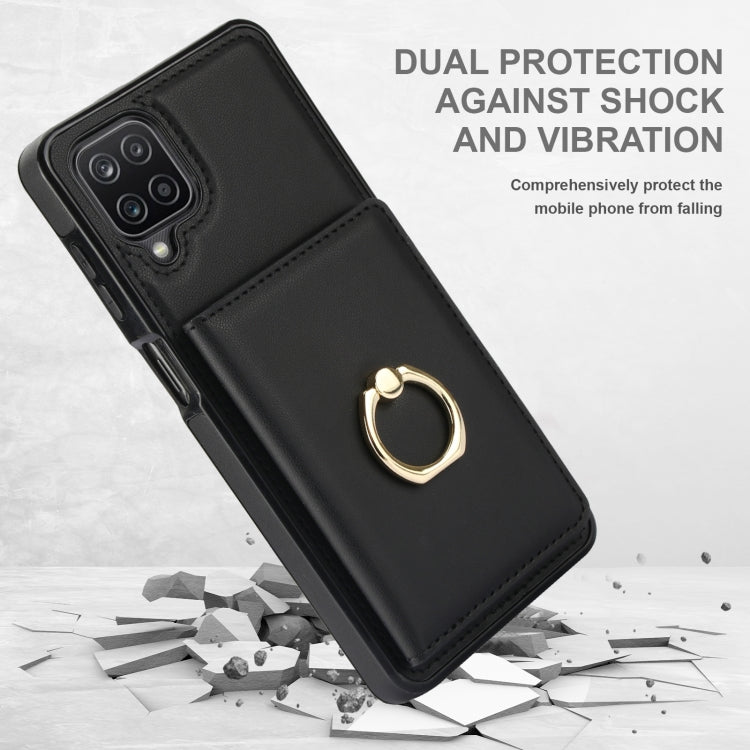 For Samsung Galaxy A12 RFID Anti-theft Card Ring Holder Phone Case