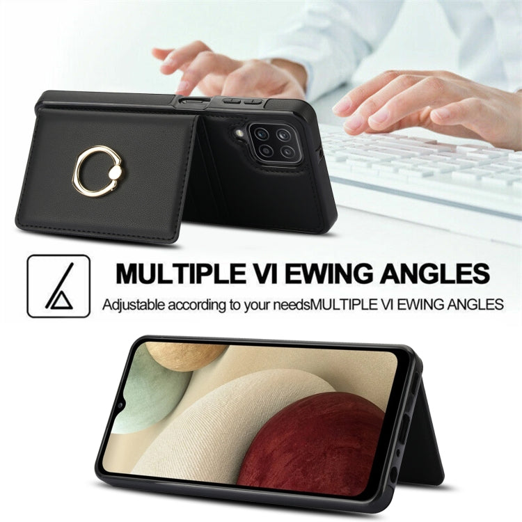 For Samsung Galaxy A12 RFID Anti-theft Card Ring Holder Phone Case