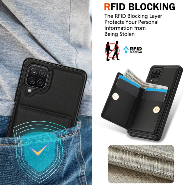 For Samsung Galaxy A12 RFID Anti-theft Card Ring Holder Phone Case