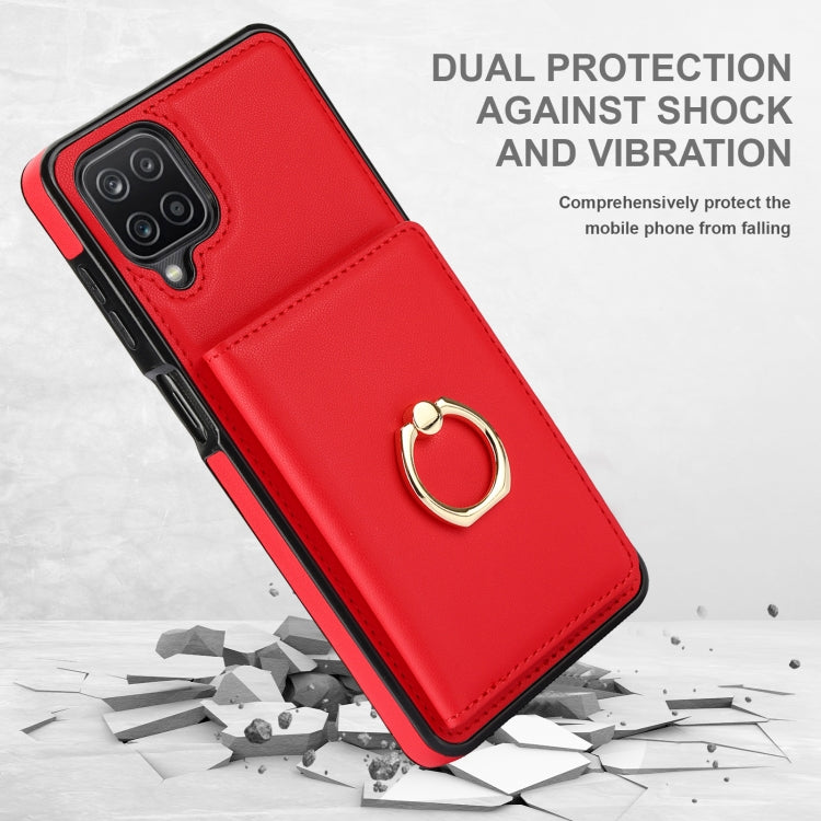 For Samsung Galaxy A12 RFID Anti-theft Card Ring Holder Phone Case