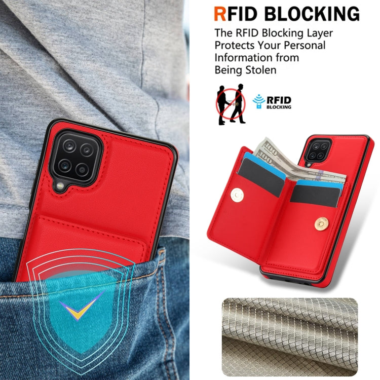 For Samsung Galaxy A12 RFID Anti-theft Card Ring Holder Phone Case