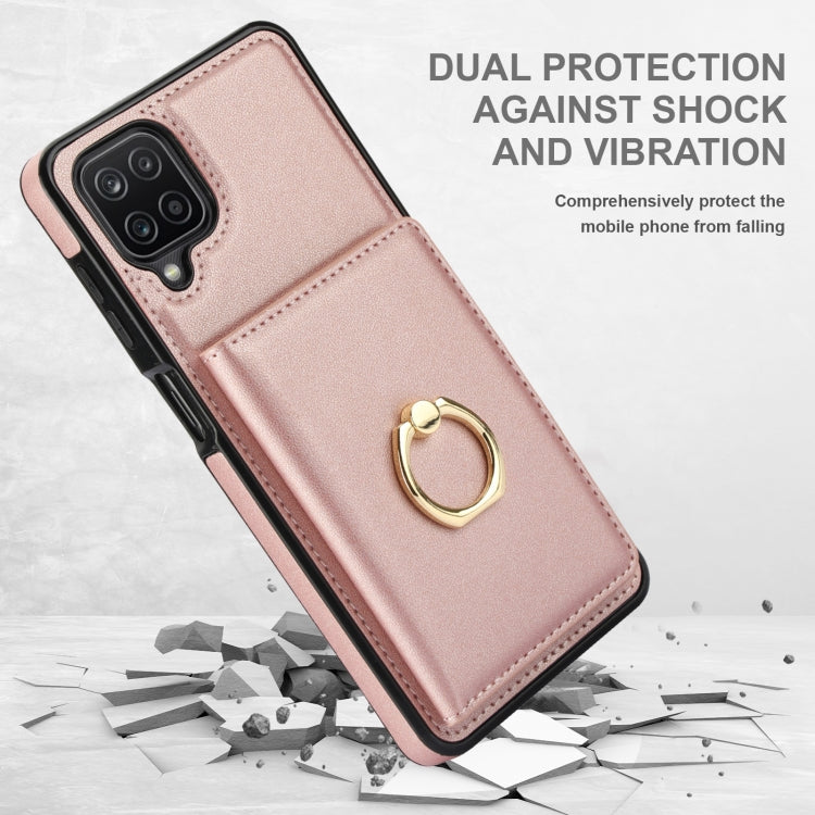 For Samsung Galaxy A12 RFID Anti-theft Card Ring Holder Phone Case