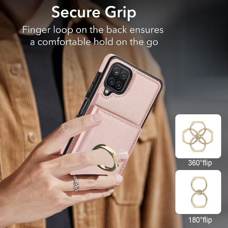 For Samsung Galaxy A12 RFID Anti-theft Card Ring Holder Phone Case