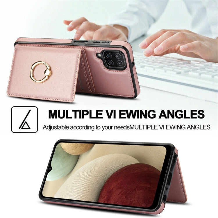 For Samsung Galaxy A12 RFID Anti-theft Card Ring Holder Phone Case