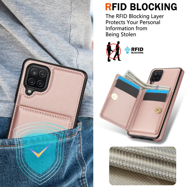 For Samsung Galaxy A12 RFID Anti-theft Card Ring Holder Phone Case