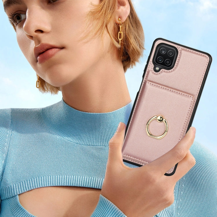 For Samsung Galaxy A12 RFID Anti-theft Card Ring Holder Phone Case
