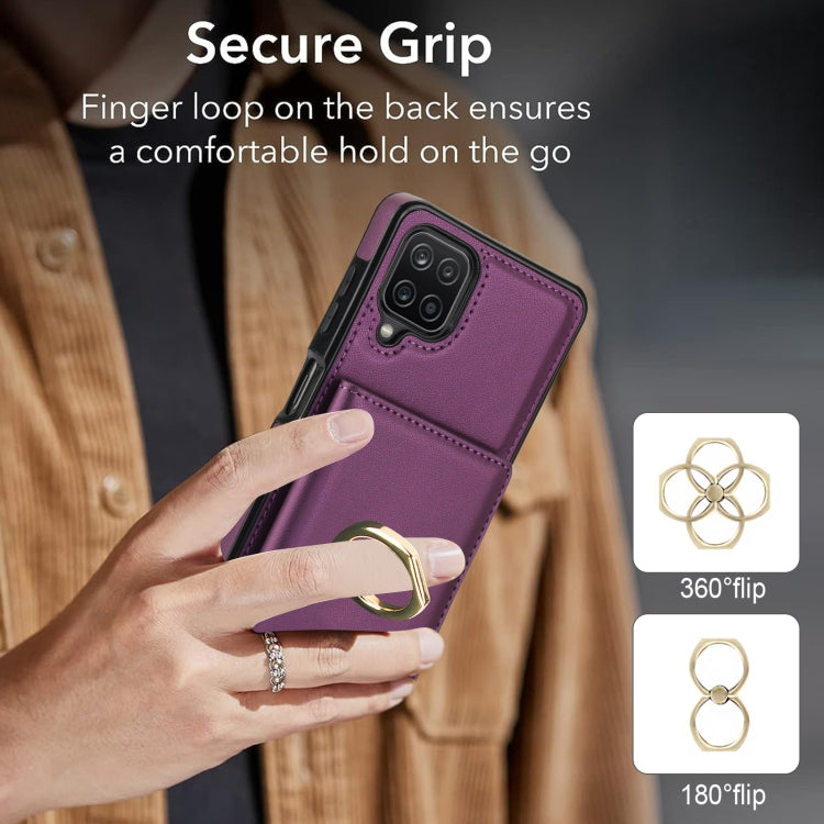 For Samsung Galaxy A12 RFID Anti-theft Card Ring Holder Phone Case