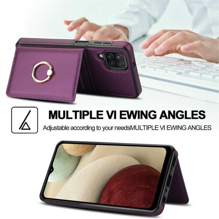 For Samsung Galaxy A12 RFID Anti-theft Card Ring Holder Phone Case