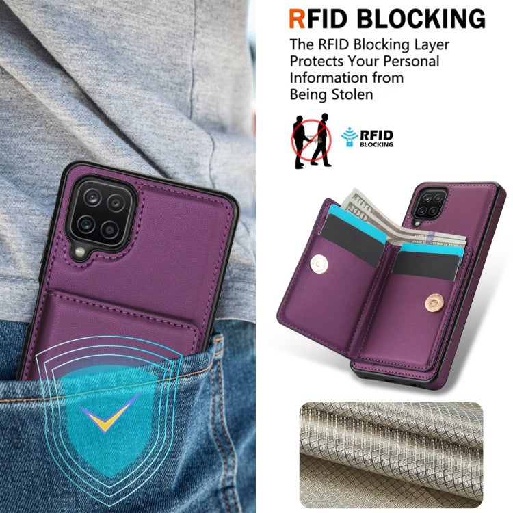 For Samsung Galaxy A12 RFID Anti-theft Card Ring Holder Phone Case