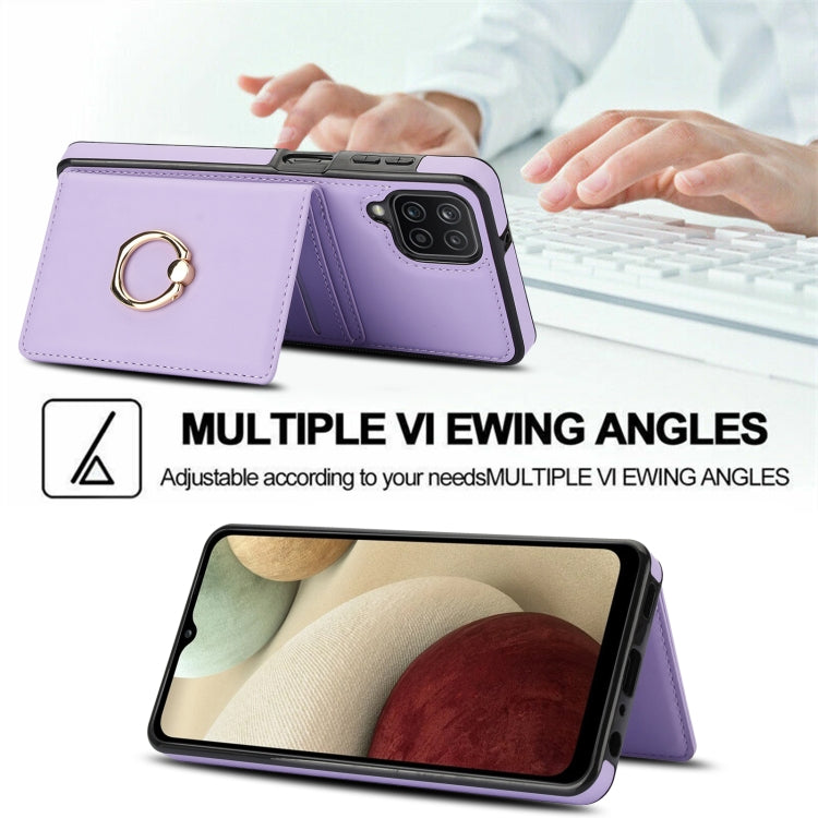 For Samsung Galaxy A12 RFID Anti-theft Card Ring Holder Phone Case