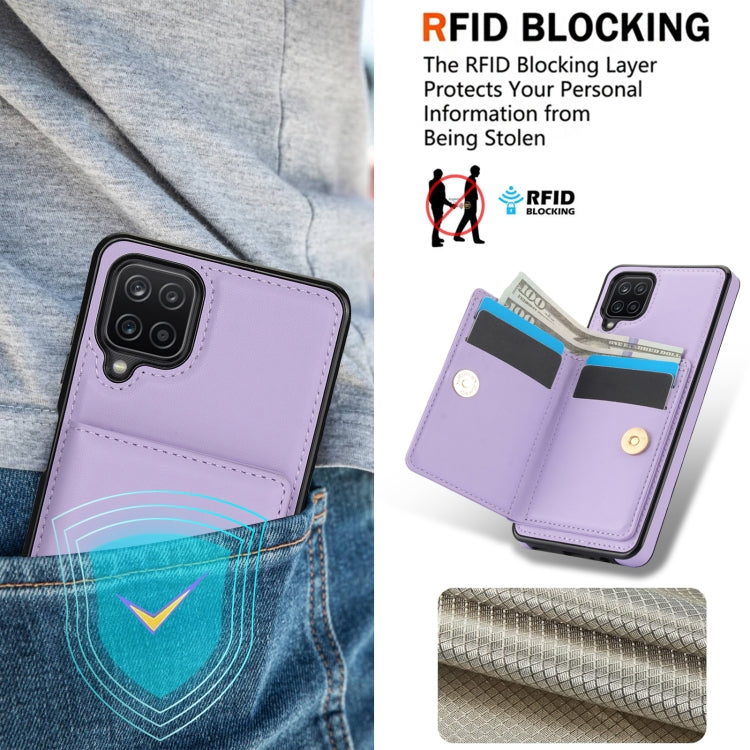 For Samsung Galaxy A12 RFID Anti-theft Card Ring Holder Phone Case
