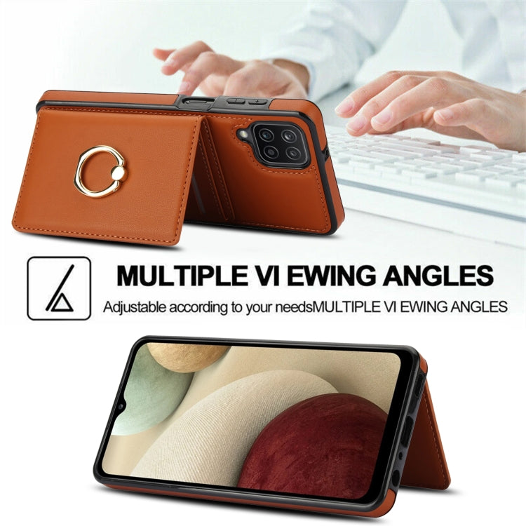 For Samsung Galaxy A12 RFID Anti-theft Card Ring Holder Phone Case
