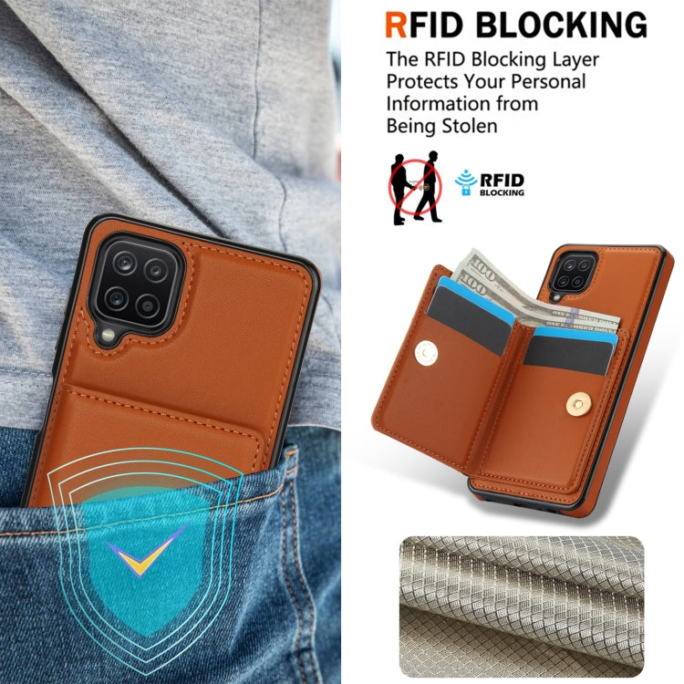 For Samsung Galaxy A12 RFID Anti-theft Card Ring Holder Phone Case