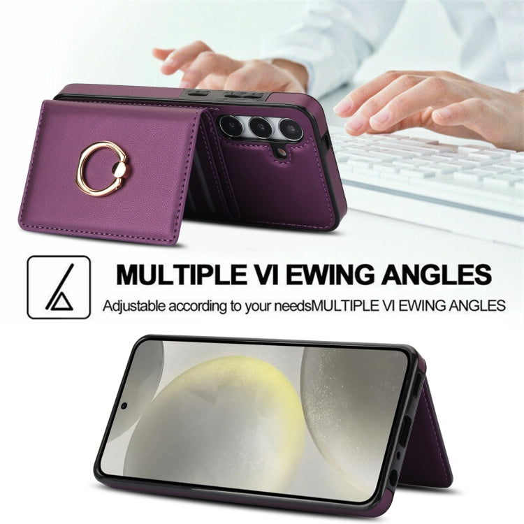 For Samsung Galaxy A55 RFID Anti-theft Card Ring Holder Phone Case