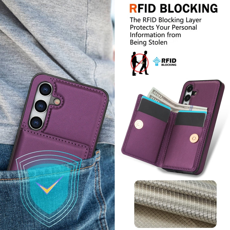 For Samsung Galaxy A55 RFID Anti-theft Card Ring Holder Phone Case