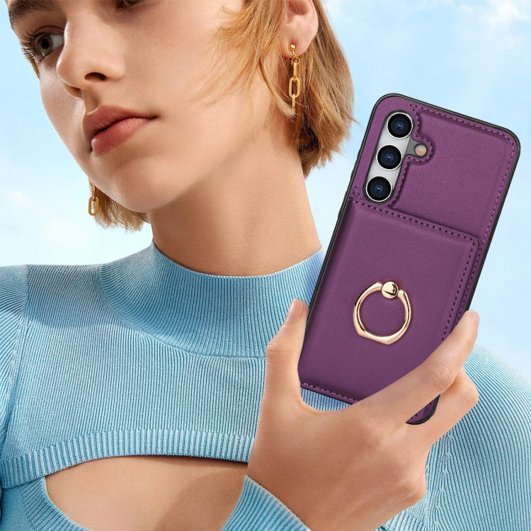 For Samsung Galaxy A55 RFID Anti-theft Card Ring Holder Phone Case