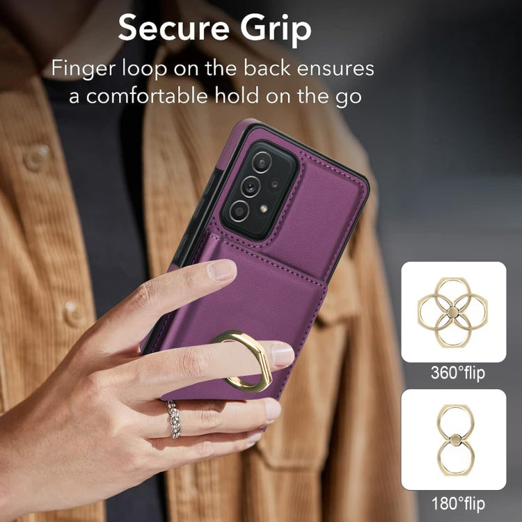 For Samsung Galaxy A52 4G/5G RFID Anti-theft Card Ring Holder Phone Case