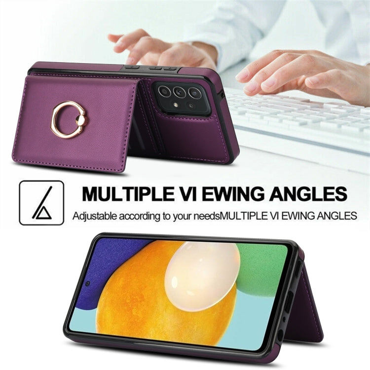For Samsung Galaxy A52 4G/5G RFID Anti-theft Card Ring Holder Phone Case