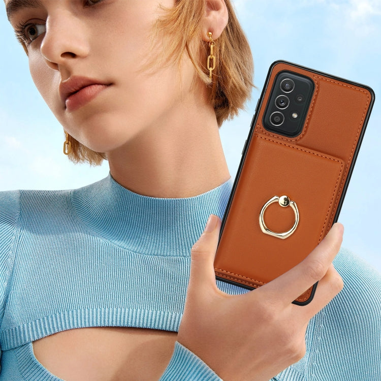 For Samsung Galaxy A52 4G/5G RFID Anti-theft Card Ring Holder Phone Case