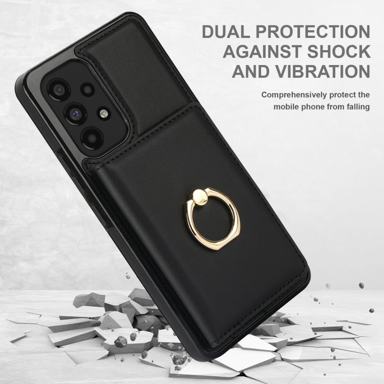 For Samsung Galaxy A73 4G/5G RFID Anti-theft Card Ring Holder Phone Case