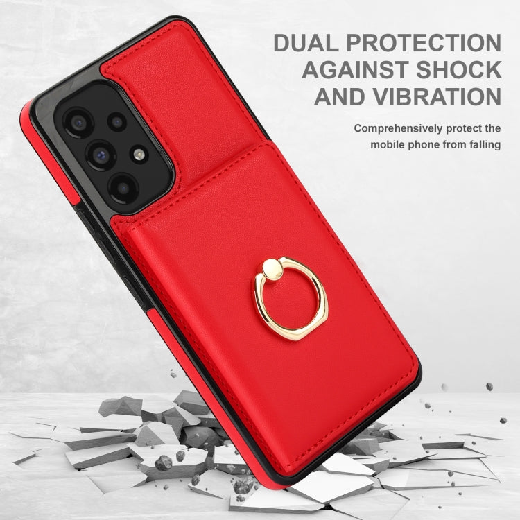 For Samsung Galaxy A73 4G/5G RFID Anti-theft Card Ring Holder Phone Case
