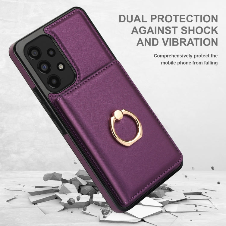 For Samsung Galaxy A73 4G/5G RFID Anti-theft Card Ring Holder Phone Case