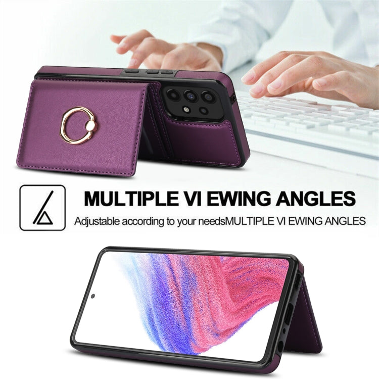 For Samsung Galaxy A73 4G/5G RFID Anti-theft Card Ring Holder Phone Case